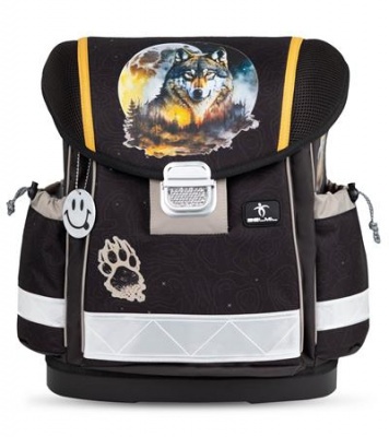 Iskolatáska, fémcsat, BELMIL "Classy Moonless Night", farkas