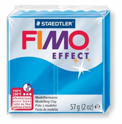 Gyurma, 57 g, égethető, FIMO "Effect", áttetsző kék