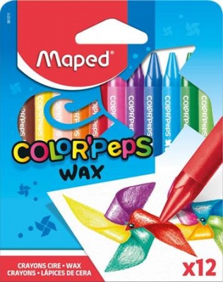 Zsírkréta, MAPED "Color`Peps Wax", 12 különböző szín