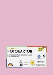 Dekorkarton, 2 oldalas, A4, 300 g, 50 lap, FOLIA, halvány rózsaszín