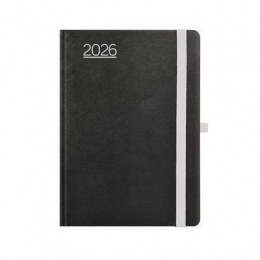 Naptár, tervező, A5, napi, TOPTIMER, "Nero", fekete-szürke