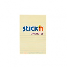Öntapadó jegyzettömb, vonalas, 152x101 mm, 100 lap, STICK N, pasztellsárga