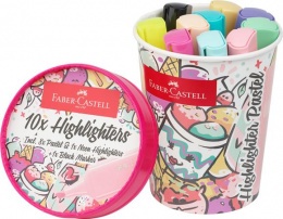 Szövegkiemelő, 1-5 mm, FABER-CASTELL "Textliner 46", 10 különböző pasztell szín