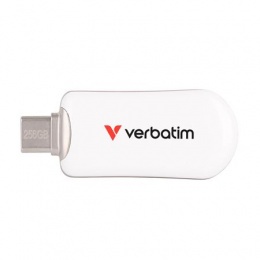 Pendrive, 256GB, USB-C 3.2 Gen1, VERBATIM "Plectra", fehér