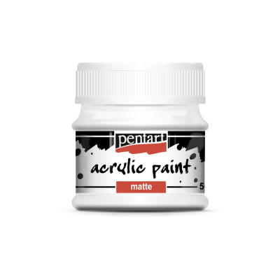 Akril festék Pentart matt 50ml fehér Cívis